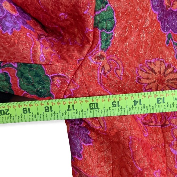 Vintage Rikki Freeman for Teri Jon Silk Metallic Floral Blazer - Picture 4 of 8